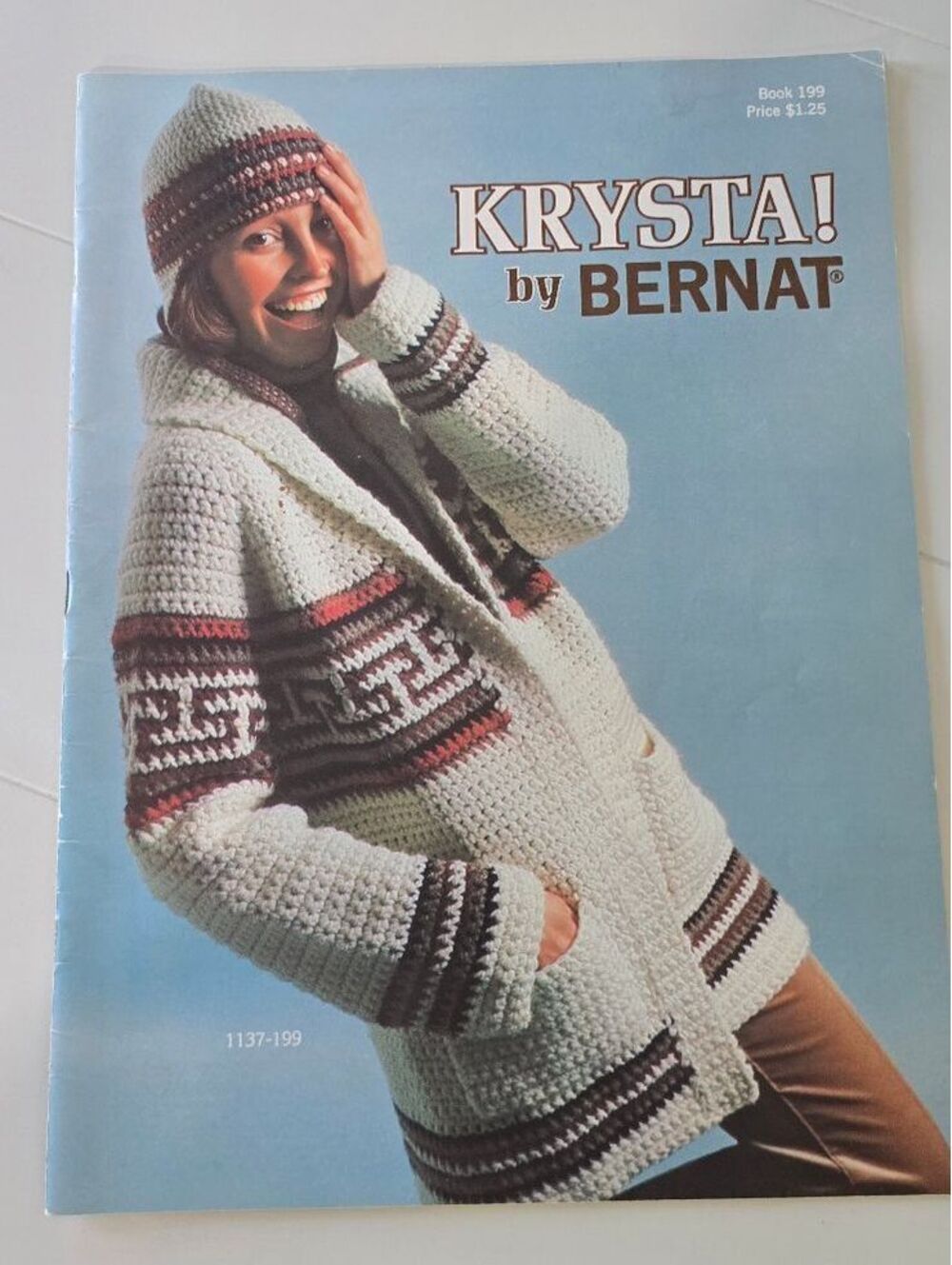 Vintage Krysta! by Bernat Crochet Sweater and Hat Pattern Book 199